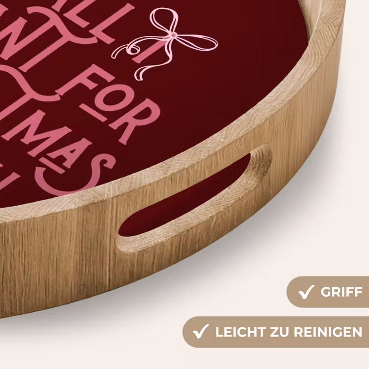 Tablett - Text – Weihnachten – Rot – Rosa — 5