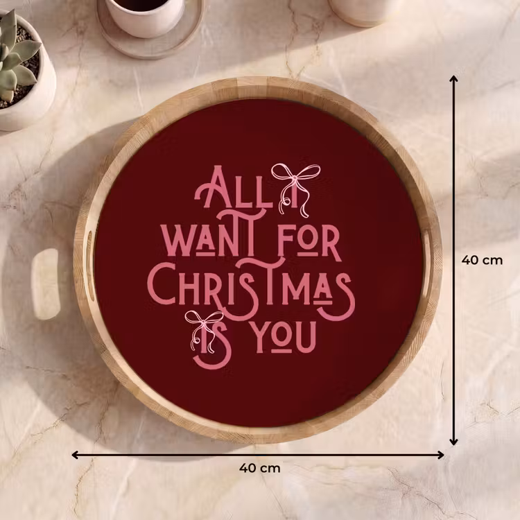 Tablett - Text – Weihnachten – Rot – Rosa — 9