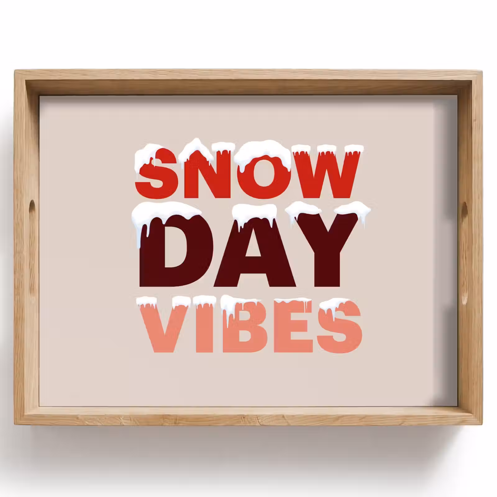Tablett - Schnee – Weihnachten – Text – Rot — 1