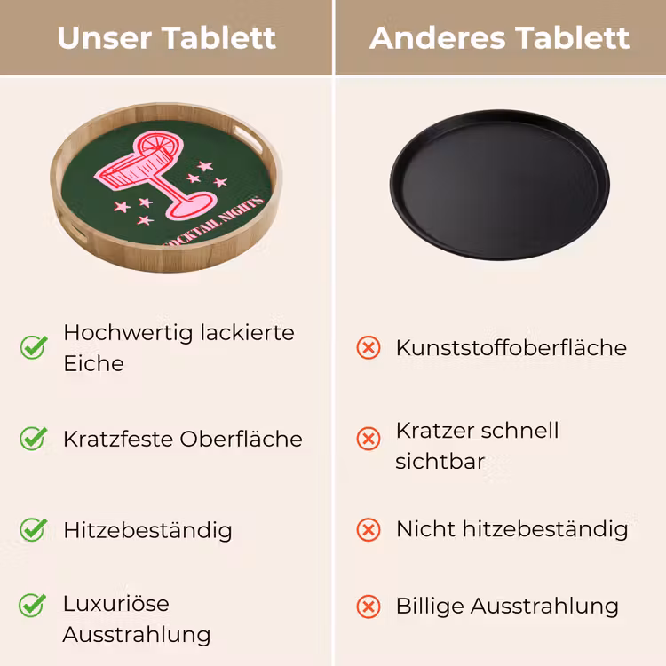 Tablett - Cocktail – Weihnachten – Rosa – Grün — 3