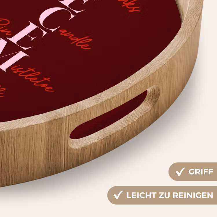 Tablett - Dezember – Text – Weihnachten – Burgund — 5