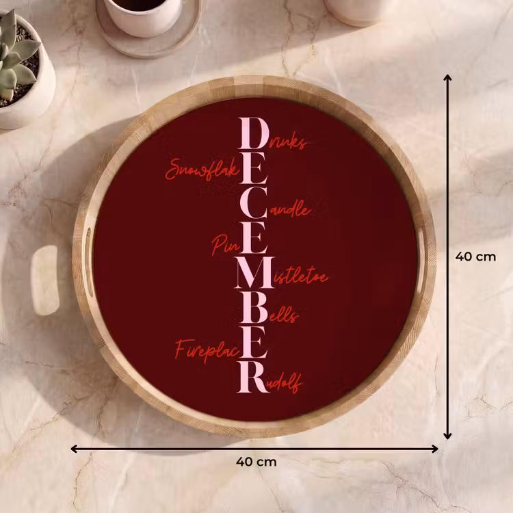Tablett - Dezember – Text – Weihnachten – Burgund — 9