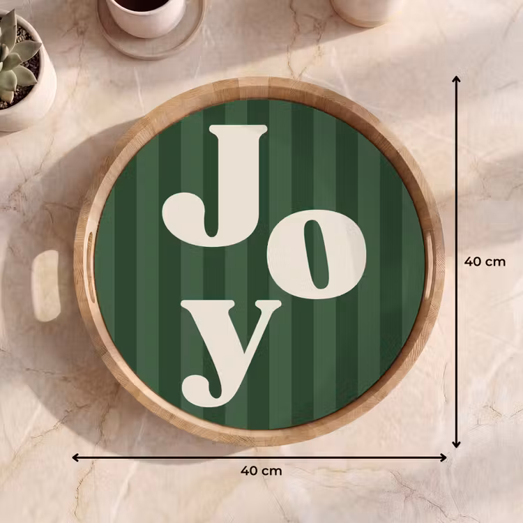 Tablett - Joy – Weihnachten – Text – Grün — 9