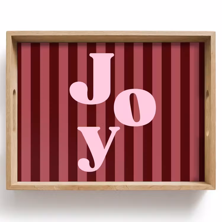 Tablett - Joy – Weihnachten – Text – Rosa — 1