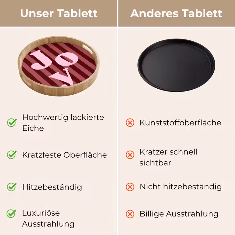 Tablett - Joy – Weihnachten – Text – Rosa — 3