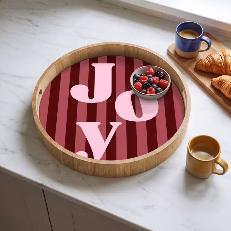 Tablett - Joy – Weihnachten – Text – Rosa — 4