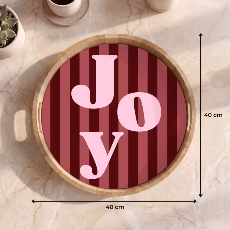 Tablett - Joy – Weihnachten – Text – Rosa — 9