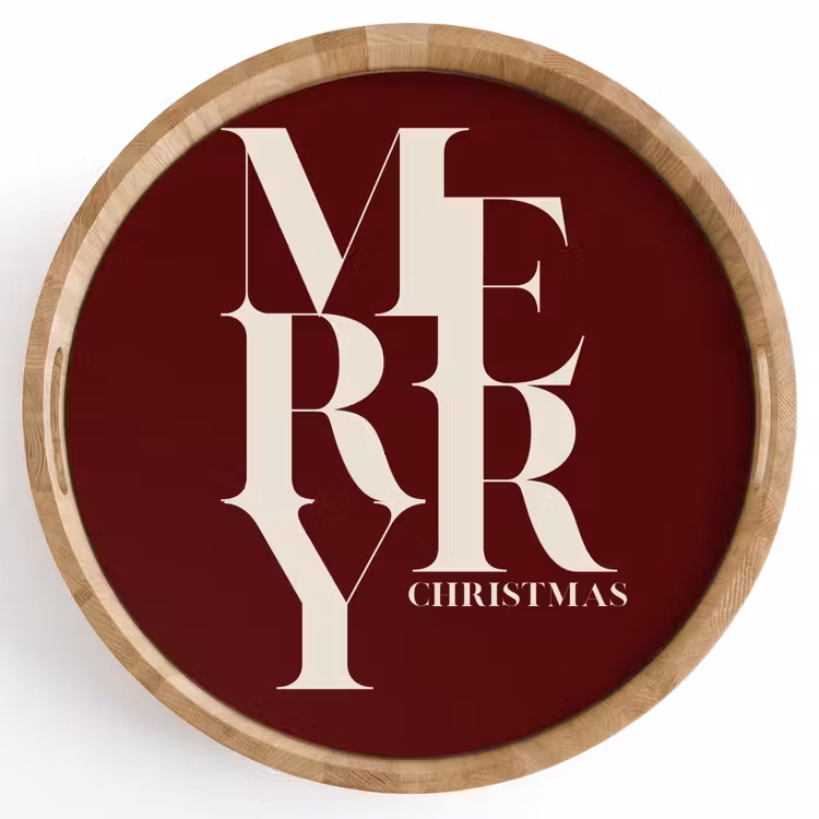 Tablett - Merry – Text – Dunkel – Rot — 1