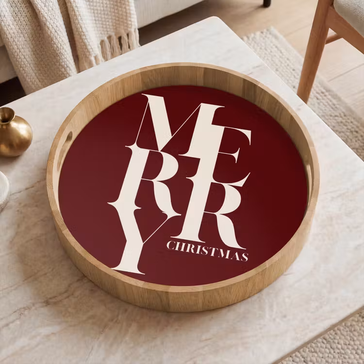 Tablett - Merry – Text – Dunkel – Rot — 2