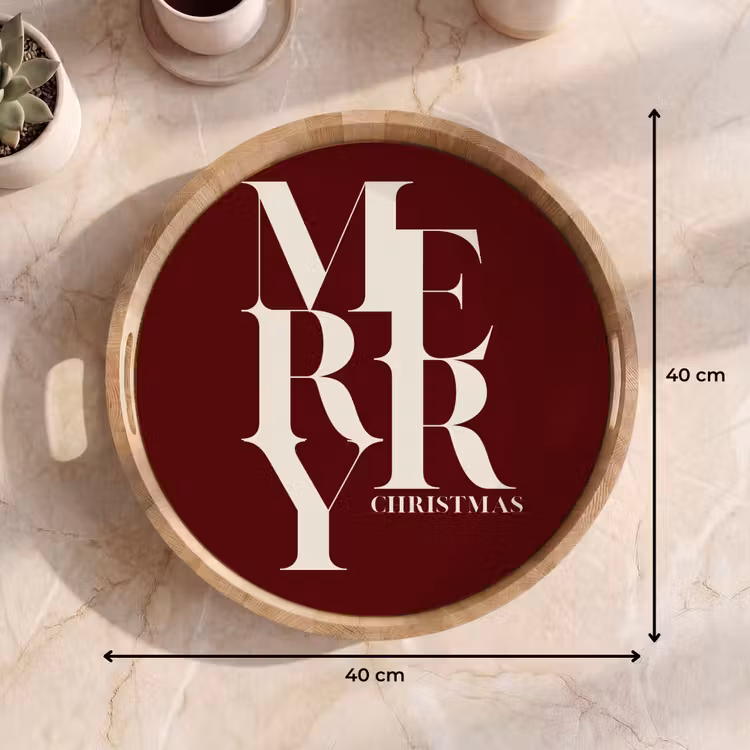 Tablett - Merry – Text – Dunkel – Rot — 9
