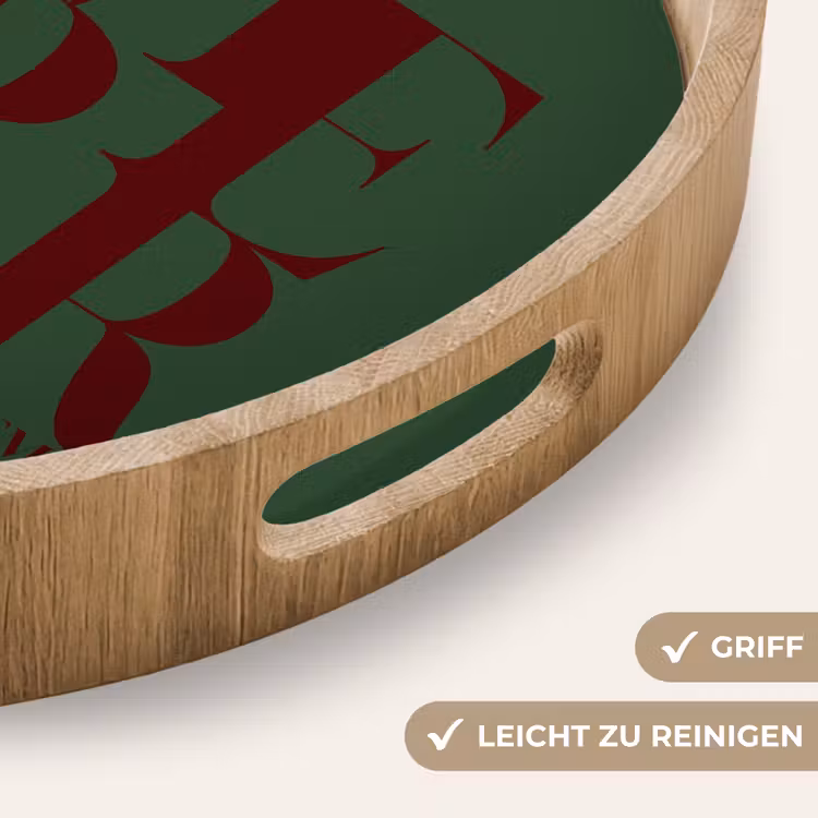 Tablett - Merry – Text – Grün – Weihnachten — 5