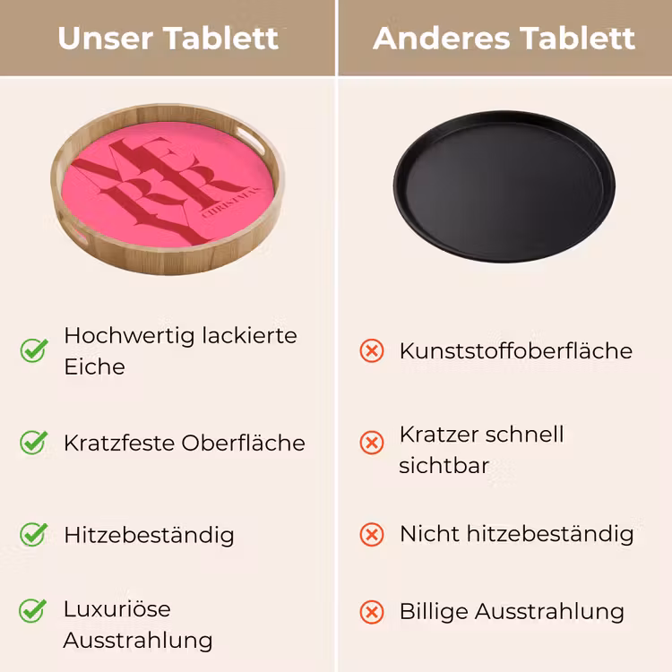 Tablett - Merry – Text – Weihnachten – Rosa — 3