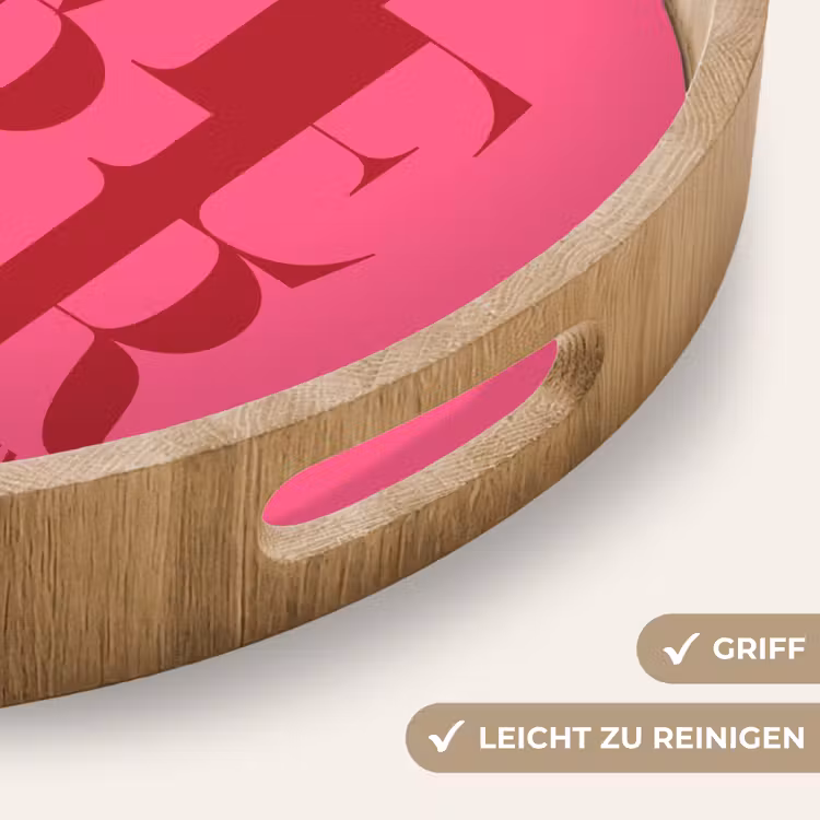 Tablett - Merry – Text – Weihnachten – Rosa — 5