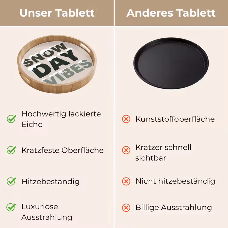 Tablett - Schnee – Text – Weihnachten – Beige — 3