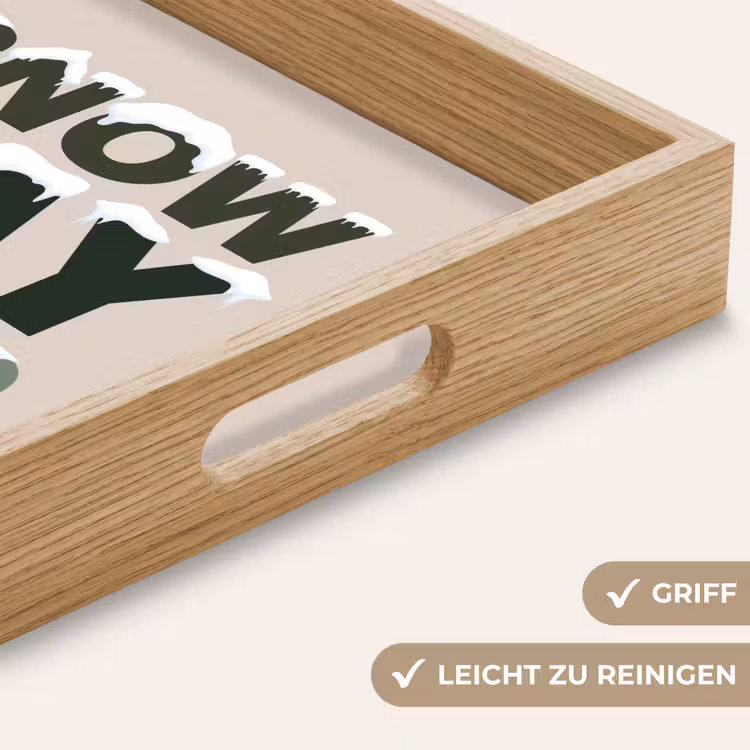 Tablett - Schnee – Text – Weihnachten – Beige — 5