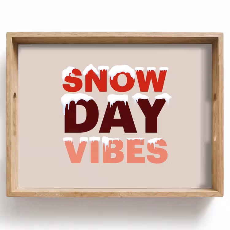 Tablett - Schnee – Weihnachten – Text – Rot — 1