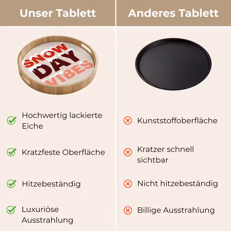 Tablett - Schnee – Weihnachten – Text – Rot — 3