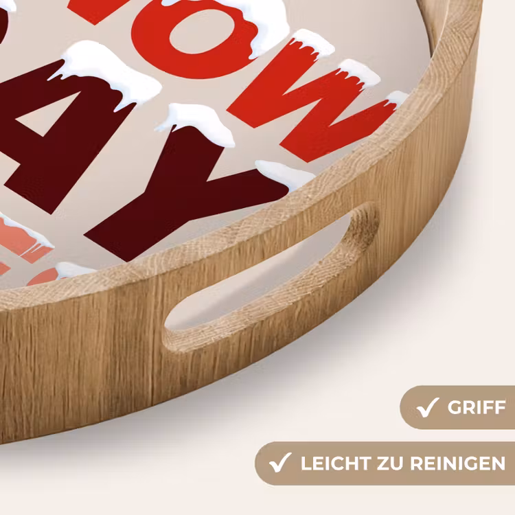 Tablett - Schnee – Weihnachten – Text – Rot — 5