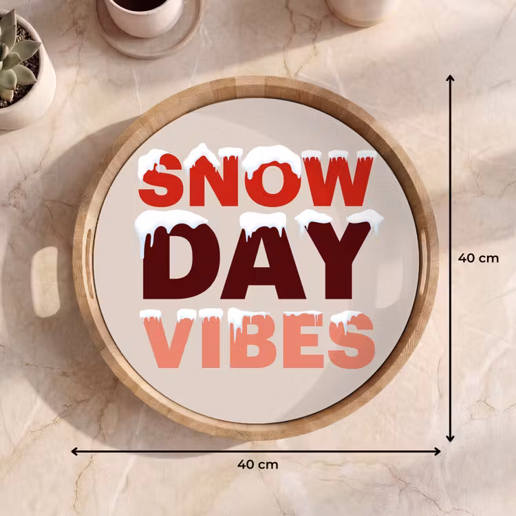 Tablett - Schnee – Weihnachten – Text – Rot — 9