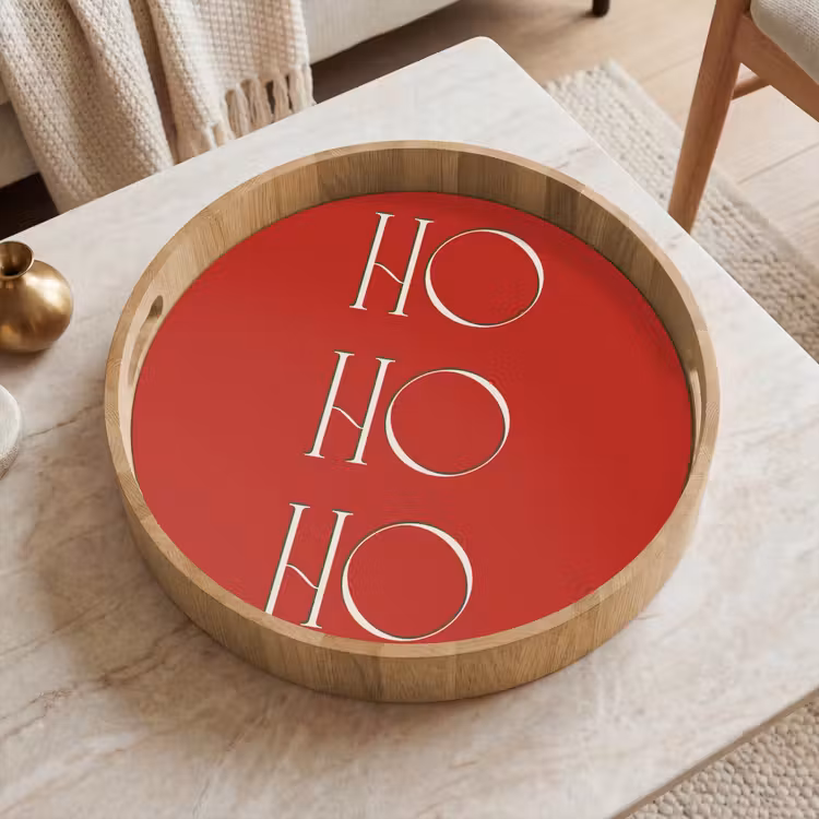 Tablett - Text – Weihnachten – Modern – Rot — 2