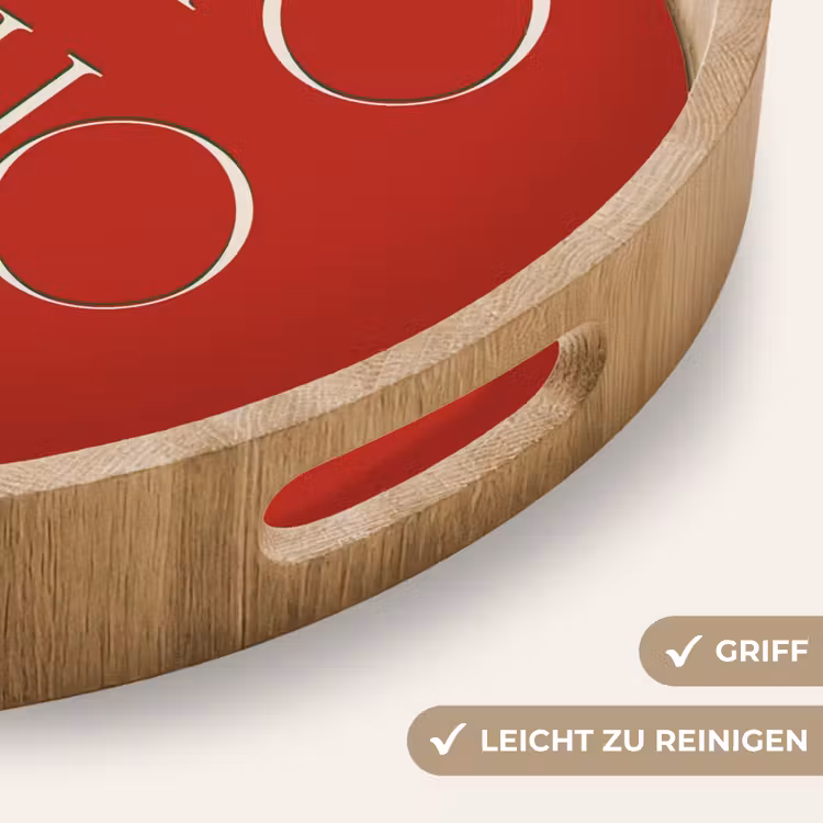 Tablett - Text – Weihnachten – Modern – Rot — 5