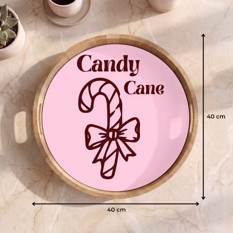 Tablett - Weihnachten – Süßigkeiten – Text – Braun – Rosa — 9