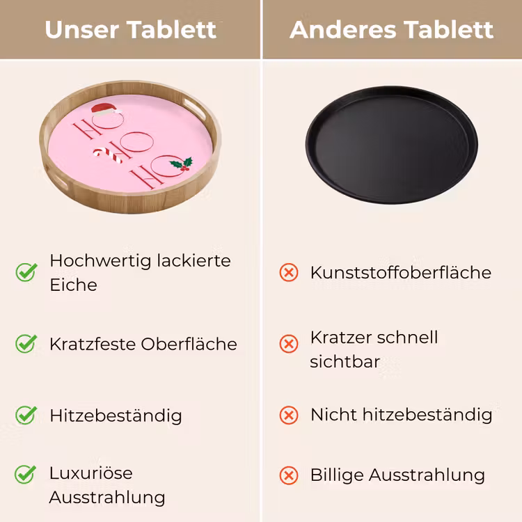 Tablett - Weihnachten – Text – Rosa – Illustration — 3