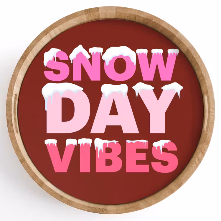 Tablett - Weihnachten – Text – Schnee – Rot – Rosa — 1