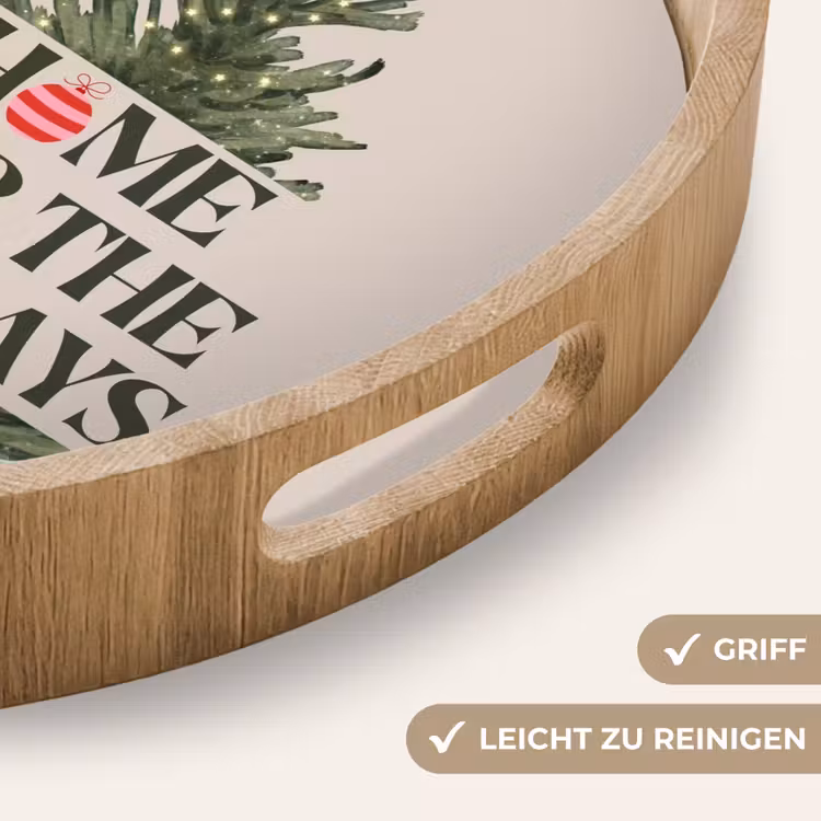 Tablett - Weihnachten – Text – Weihnachtsbaum – Beige — 5