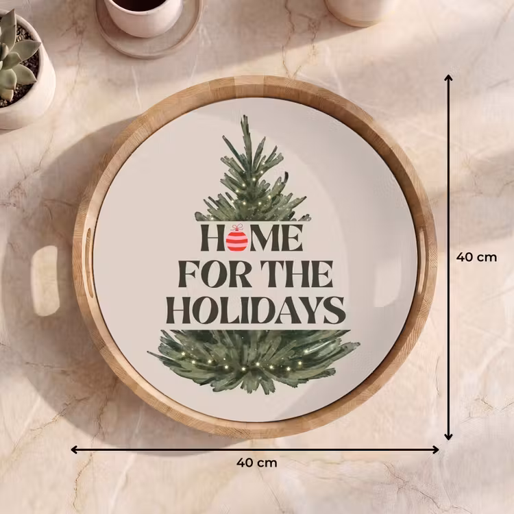 Tablett - Weihnachten – Text – Weihnachtsbaum – Beige — 9