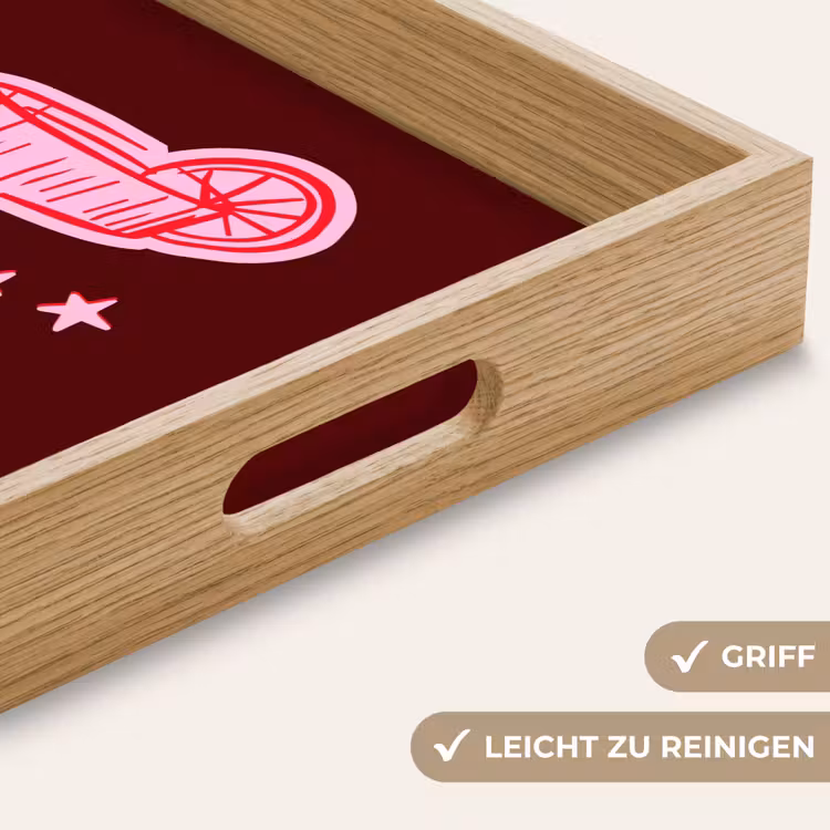 Tablett - Cocktail – Weihnachten – Burgunderrot – Rosa — 5