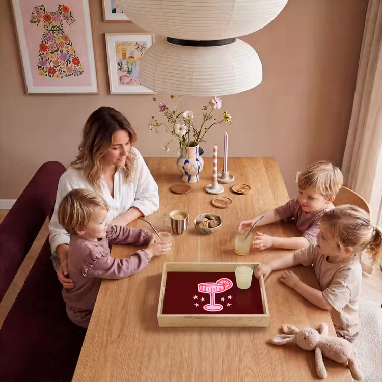 Tablett - Cocktail – Weihnachten – Burgunderrot – Rosa — 7