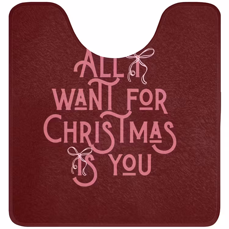 WC Vorleger - Text – Weihnachten – Rot – Rosa — 1