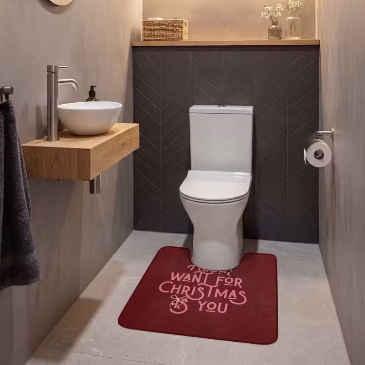 WC Vorleger - Text – Weihnachten – Rot – Rosa — 2