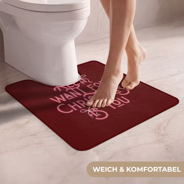WC Vorleger - Text – Weihnachten – Rot – Rosa — 5