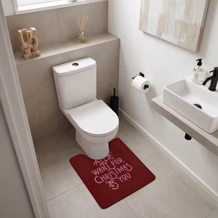 WC Vorleger - Text – Weihnachten – Rot – Rosa — 6