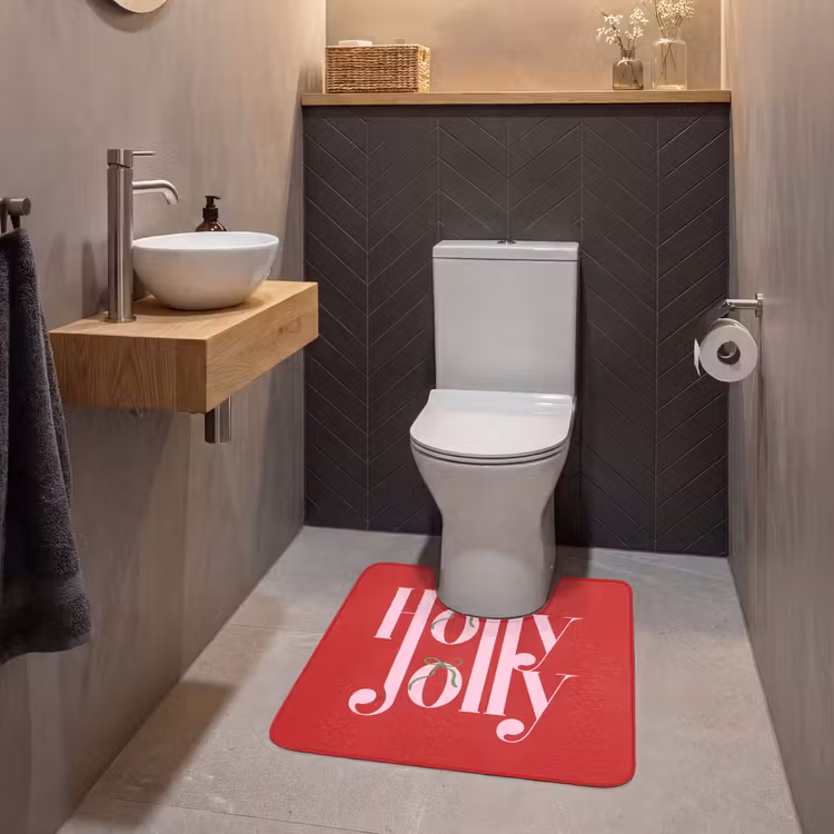 WC Vorleger - Weihnachten – Rosa – Rot – Text — 2