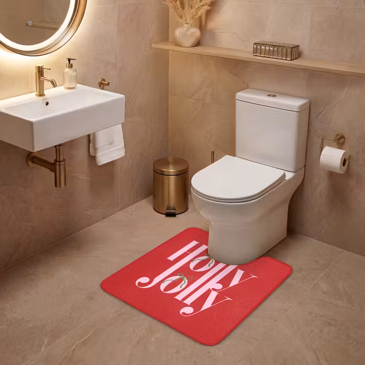 WC Vorleger - Weihnachten – Rosa – Rot – Text — 4