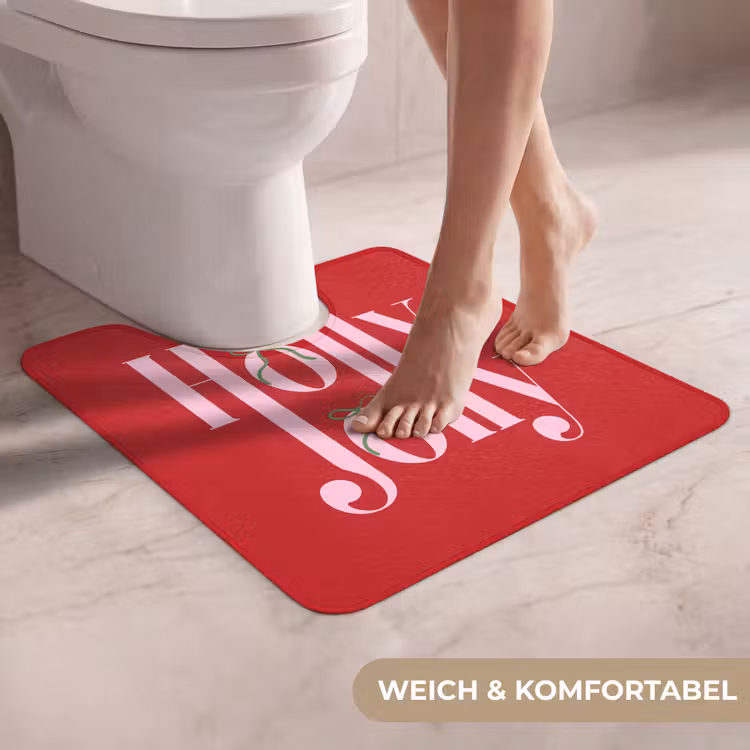 WC Vorleger - Weihnachten – Rosa – Rot – Text — 5