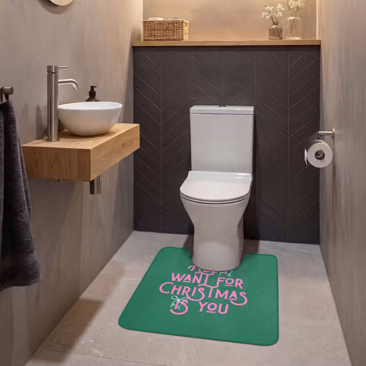 WC Vorleger - Weihnachten – Text – Rosa – Grün — 2