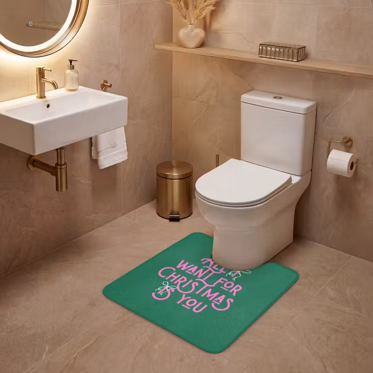 WC Vorleger - Weihnachten – Text – Rosa – Grün — 4