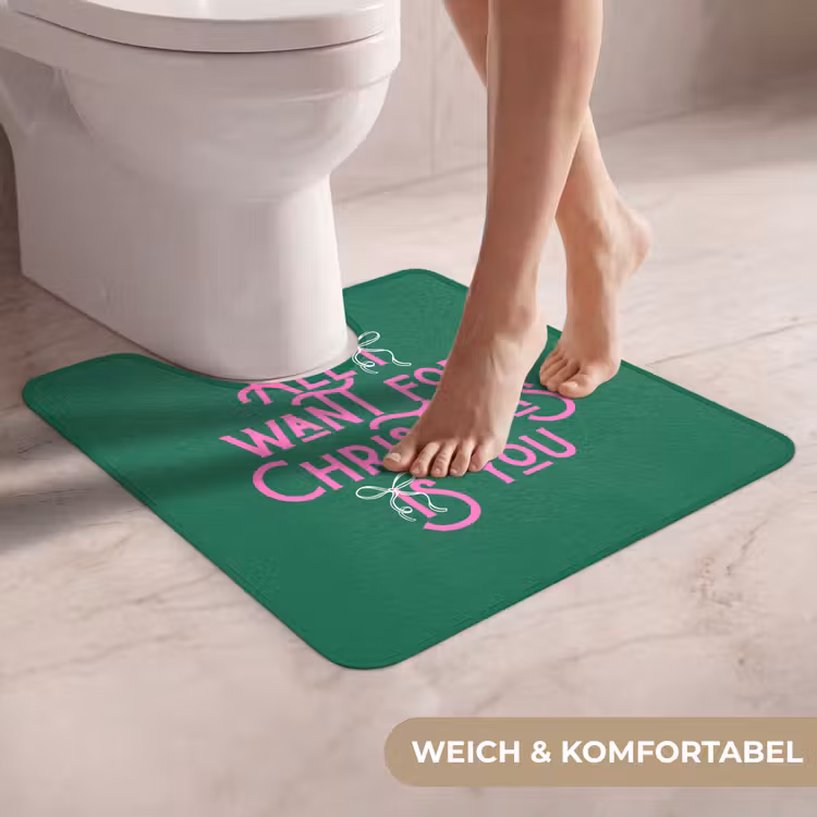 WC Vorleger - Weihnachten – Text – Rosa – Grün — 5