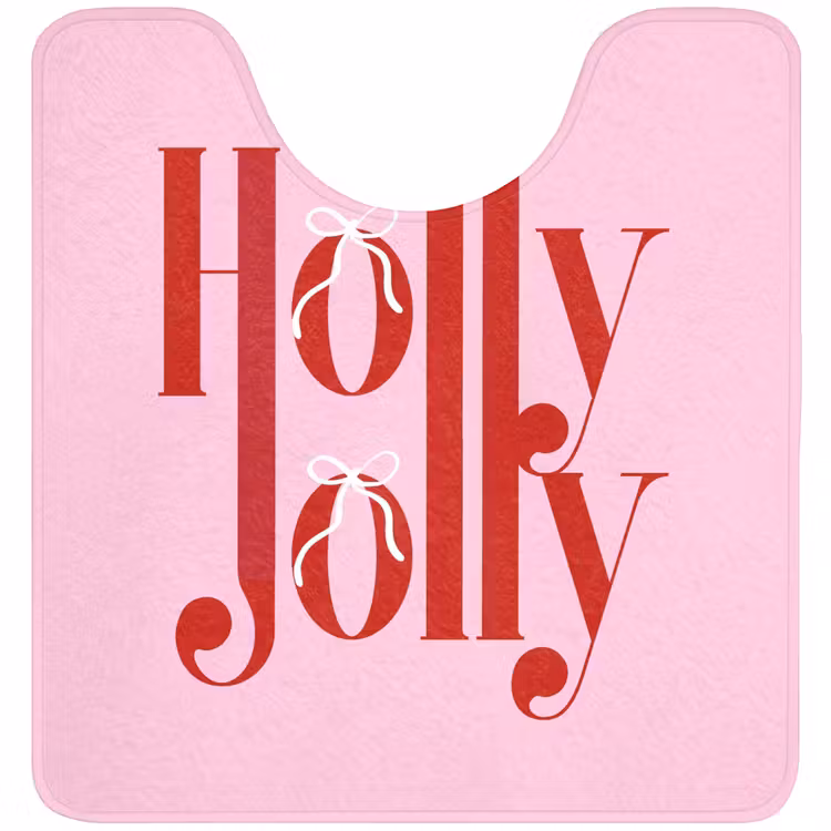 WC Vorleger - Weihnachten – Text – Rot – Rosa — 1