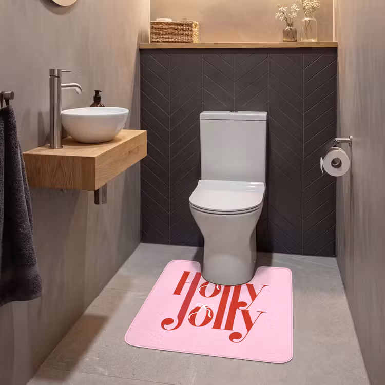 WC Vorleger - Weihnachten – Text – Rot – Rosa — 2