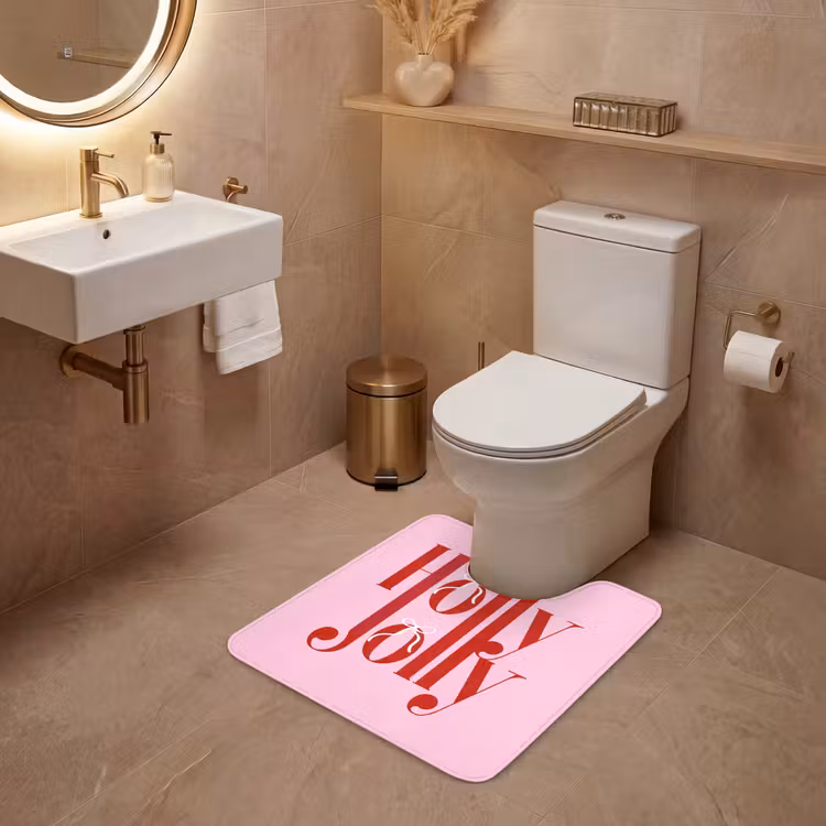 WC Vorleger - Weihnachten – Text – Rot – Rosa — 4