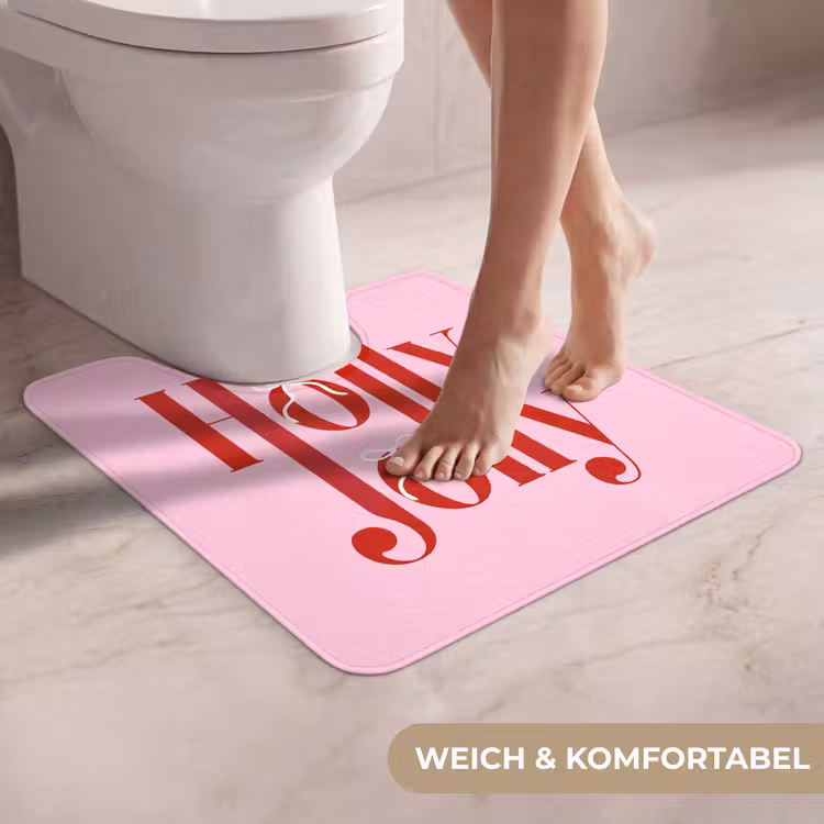 WC Vorleger - Weihnachten – Text – Rot – Rosa — 5