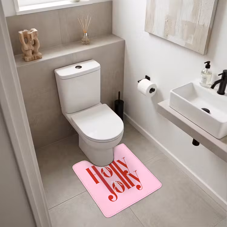 WC Vorleger - Weihnachten – Text – Rot – Rosa — 6