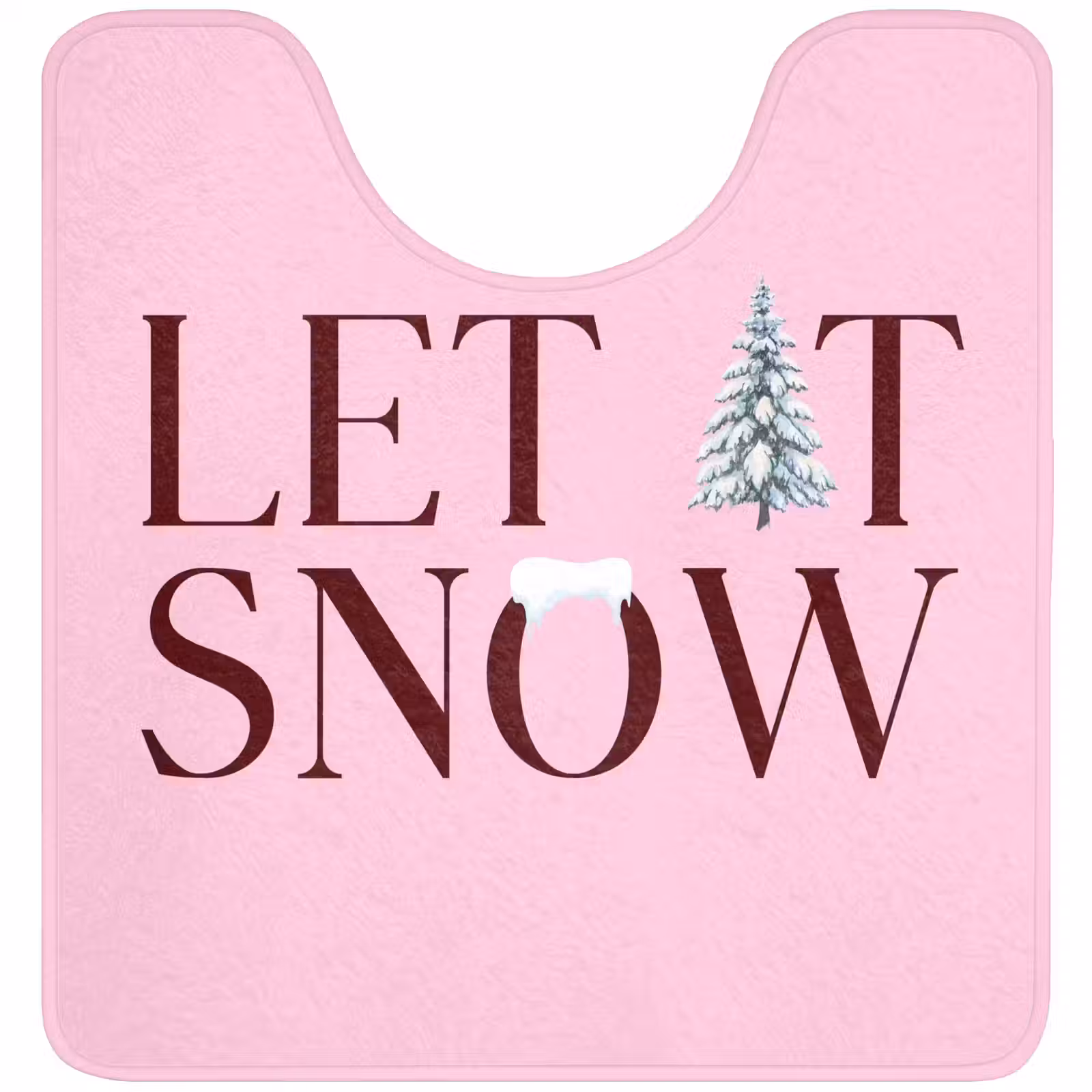 WC Vorleger - Weihnachten – Text – Schnee – Rosa — 1