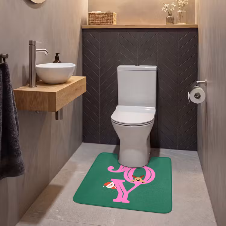 WC Vorleger - Freude – Weihnachten – Animation – Rosa – Grün — 2