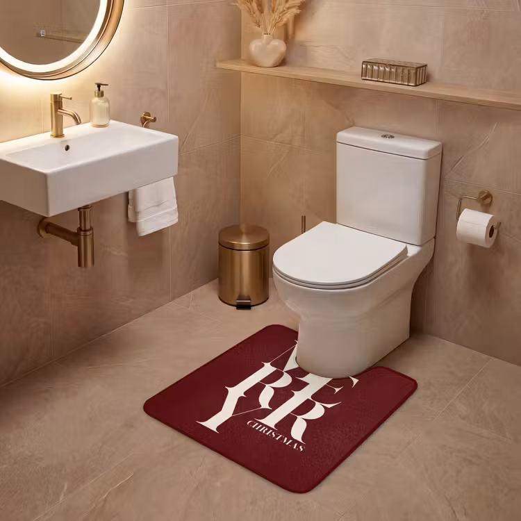 WC Vorleger - Merry – Text – Dunkel – Rot — 4